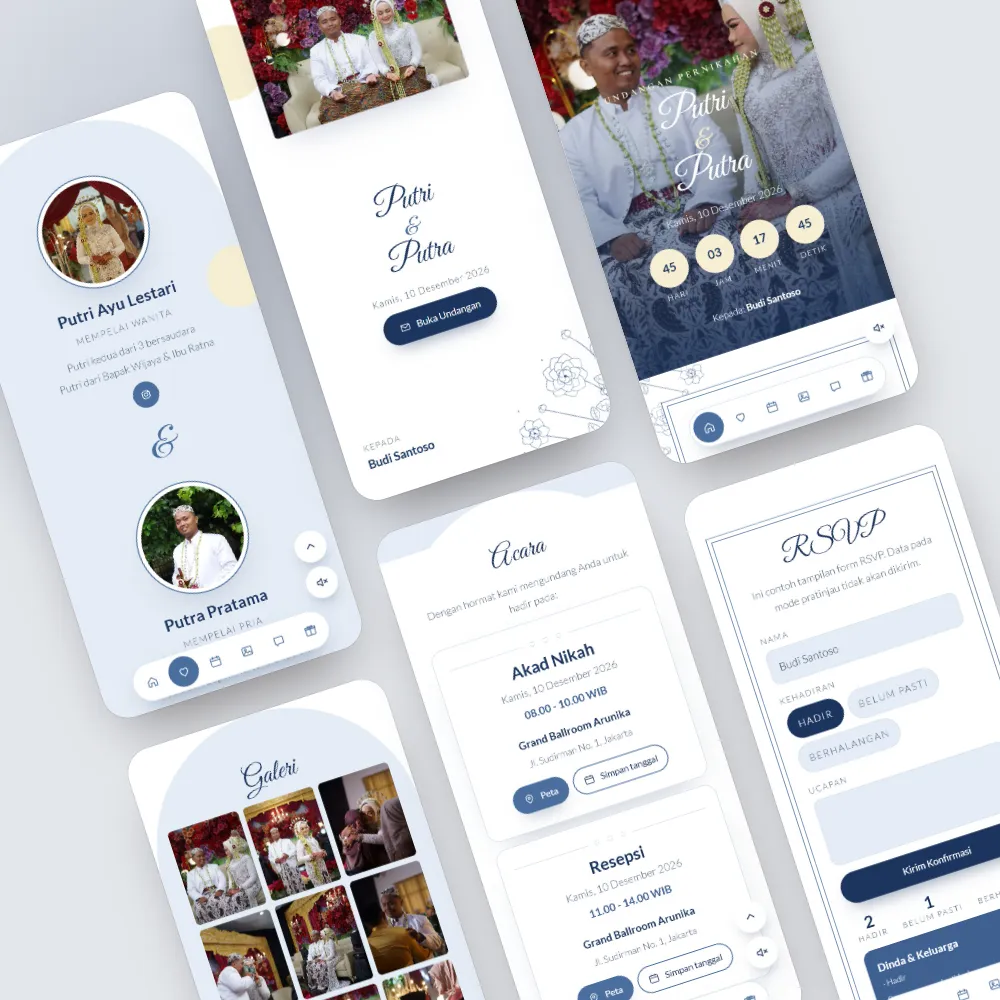 Tampilan template Bloom Blue