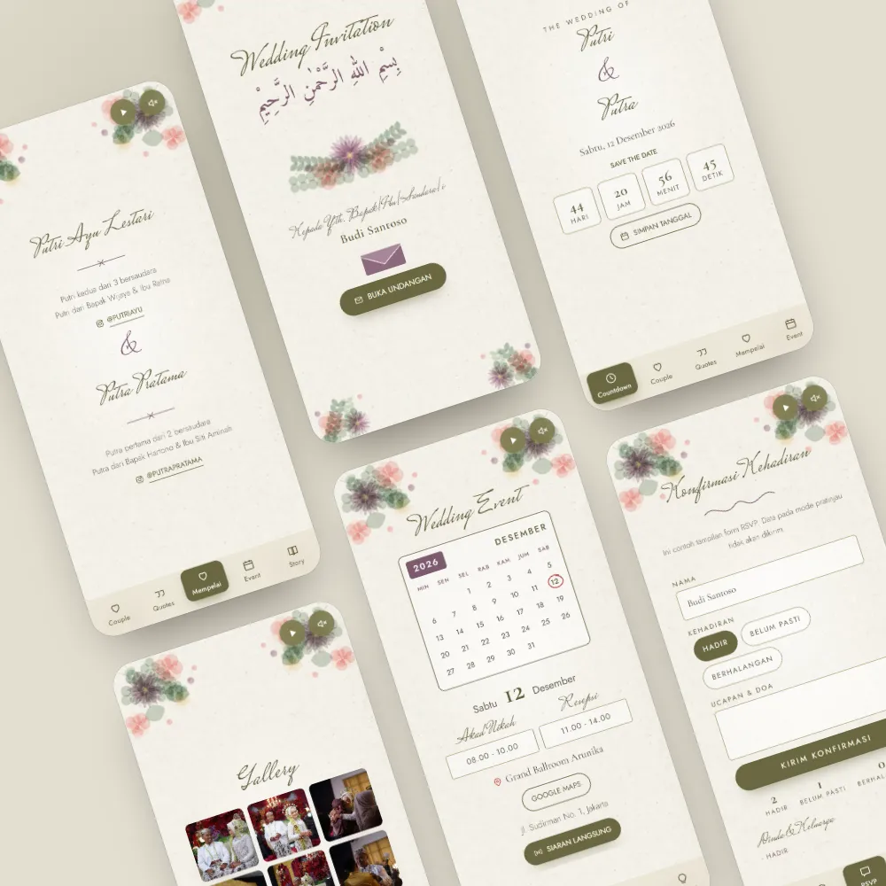 Tampilan template Cream Flowers