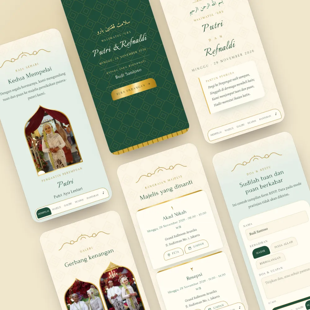 Tampilan template Tirai Songket